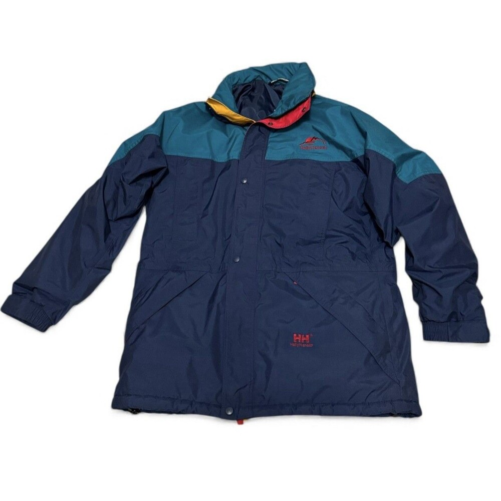 VTG Helly Hansen Men’s Parka Coat Jacket Blue Green‎ Size M